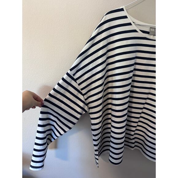Asos womens size 24 navy blue and white stripped sailor style long sleeve shirt - Picture 3 of 5